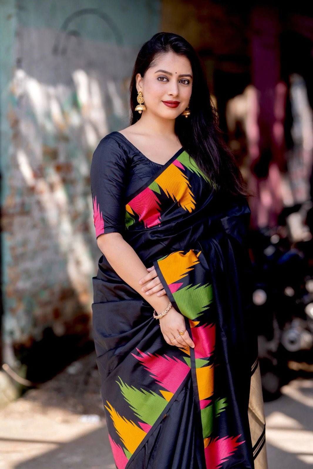 AD 1108 Blue Designer Border Banarasi Silk Saree Suppliers In india